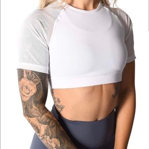 Til You Collapse white daring crop top